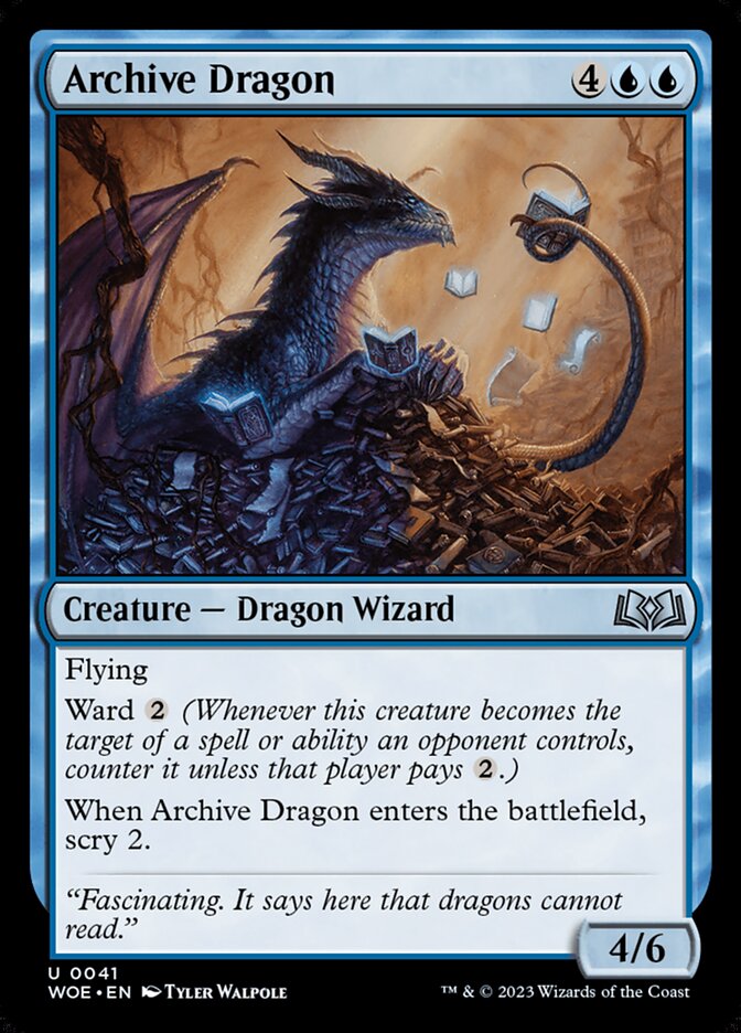 Archive Dragon – Uncommon Magic: The Gathering card from Wilds of Eldraine (#41)