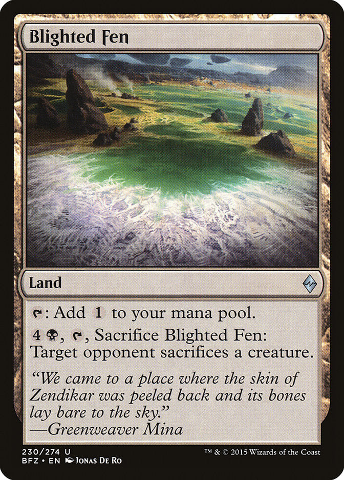 Blighted Fen – Uncommon Magic: The Gathering card from Battle for Zendikar (#230)