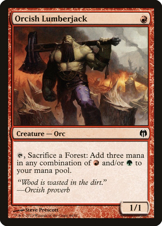Orcish Lumberjack – Common Magic: The Gathering card from Duel Decks: Heroes vs. Monsters (#44)