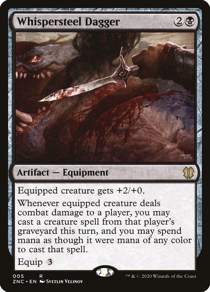 Whispersteel Dagger – Rare Magic: The Gathering card from Zendikar Rising Commander (#5)