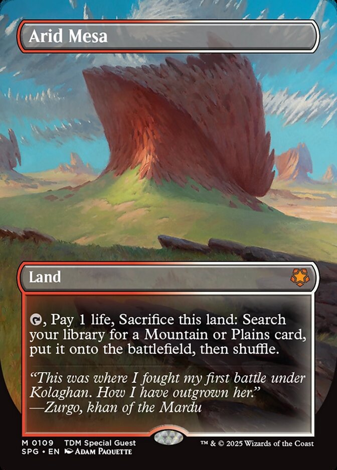 Arid Mesa – Mythic Magic: The Gathering card from Special Guests (#109)