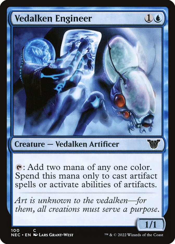 Vedalken Engineer – Common Magic: The Gathering card from Neon Dynasty Commander (#100)