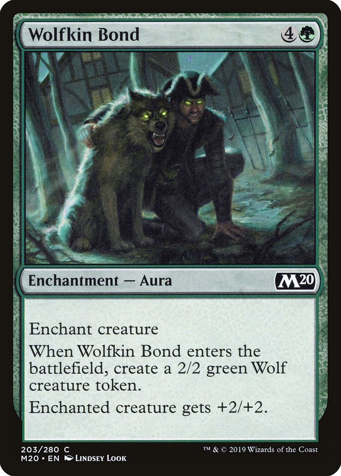 Wolfkin Bond – Common Magic: The Gathering card from Core Set 2020 (#203)