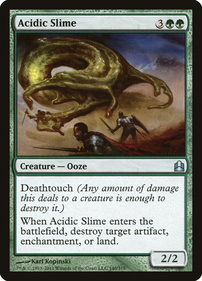 Acidic Slime – Uncommon Magic: The Gathering card from Commander 2011 (#140)