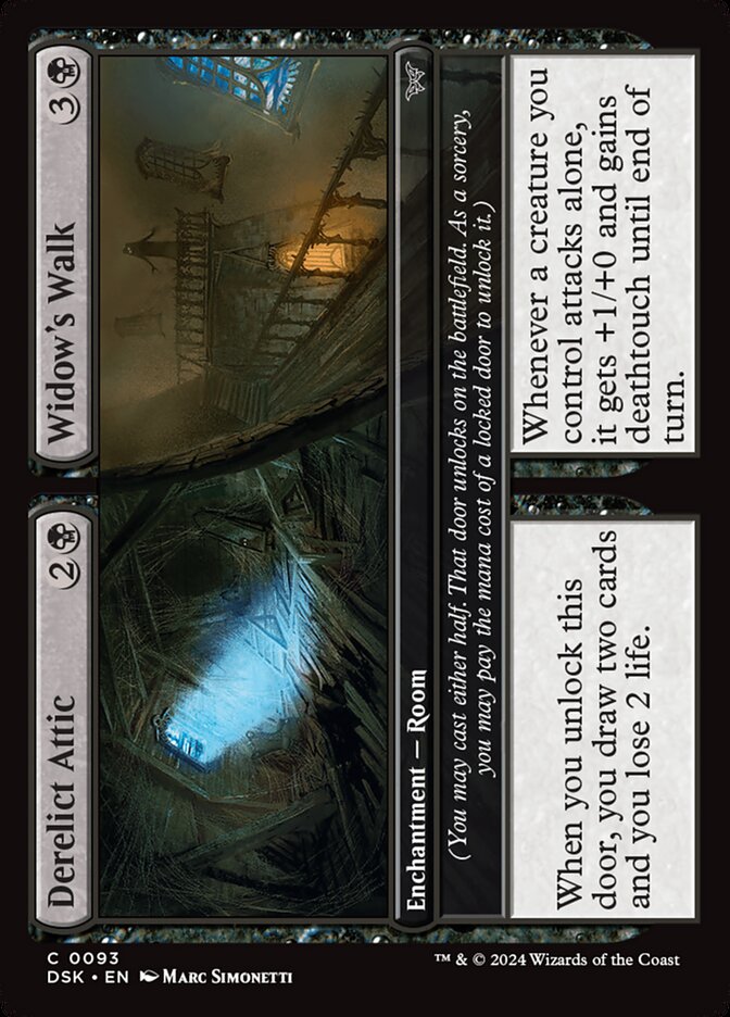 Derelict Attic // Widow's Walk – Common Magic: The Gathering card from Duskmourn: House of Horror (#93)