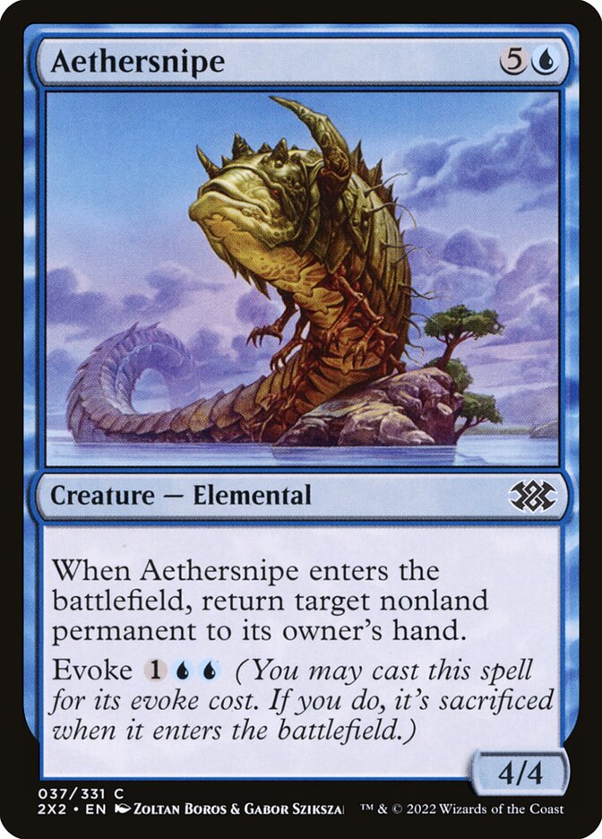 Aethersnipe – Common Magic: The Gathering card from Double Masters 2022 (#37)