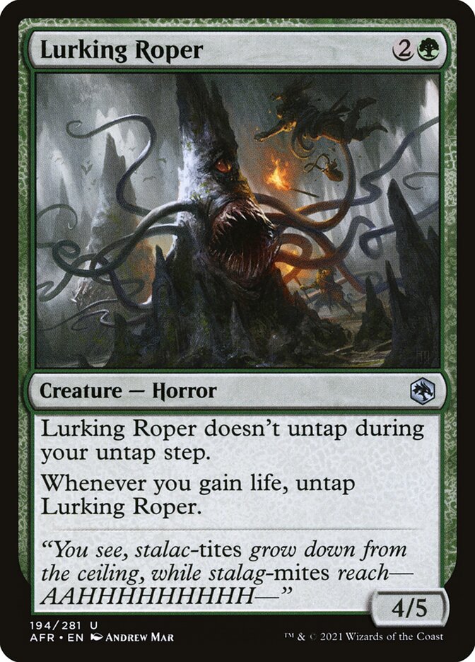 Lurking Roper – Uncommon Magic: The Gathering card from Adventures in the Forgotten Realms (#194)