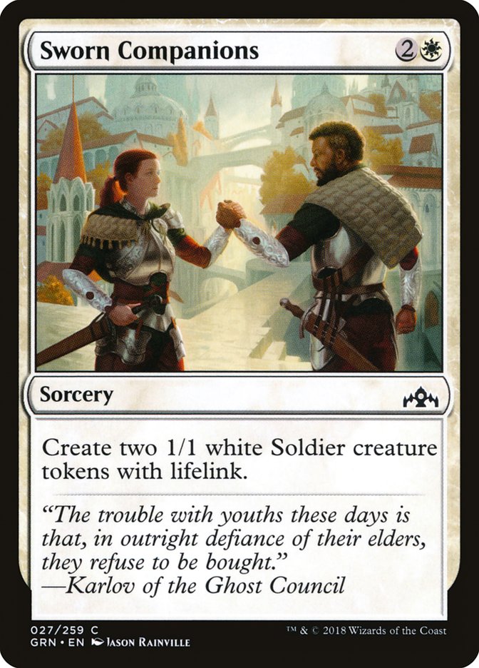 Sworn Companions – Common Magic: The Gathering card from Guilds of Ravnica (#27)