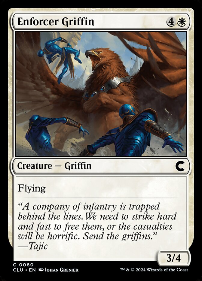 Enforcer Griffin – Common Magic: The Gathering card from Ravnica: Clue Edition (#60)
