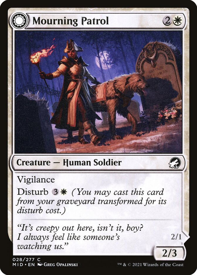 Mourning Patrol // Morning Apparition – Common Magic: The Gathering card from Innistrad: Midnight Hunt (#28)