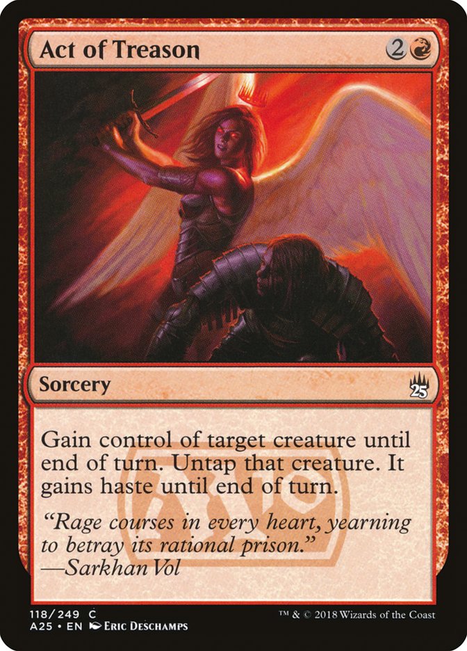 Act of Treason – Common Magic: The Gathering card from Masters 25 (#118)