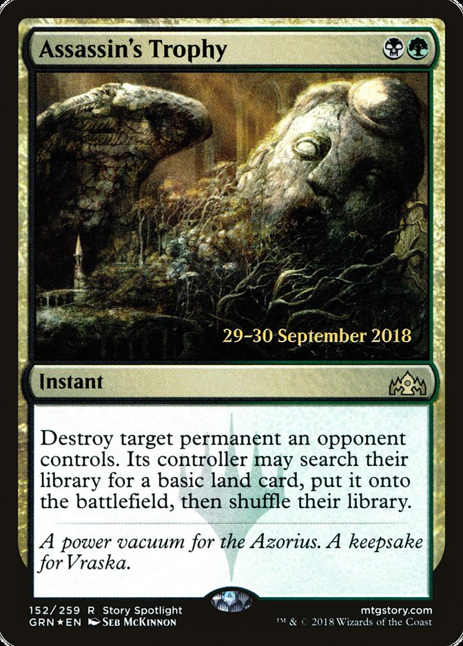 Assassin's Trophy – Rare Magic: The Gathering card from Guilds of Ravnica Promos (#152s)