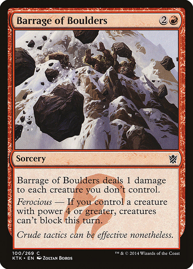 Barrage of Boulders – Common Magic: The Gathering card from Khans of Tarkir (#100)