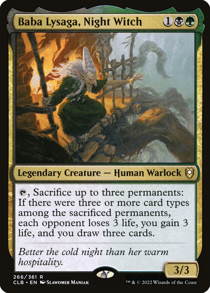 Baba Lysaga, Night Witch – Rare Magic: The Gathering card from Commander Legends: Battle for Baldur's Gate (#266)