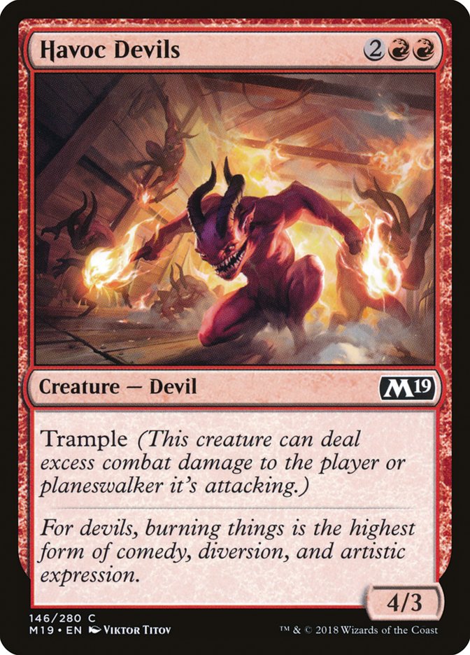 Havoc Devils – Common Magic: The Gathering card from Core Set 2019 (#146)