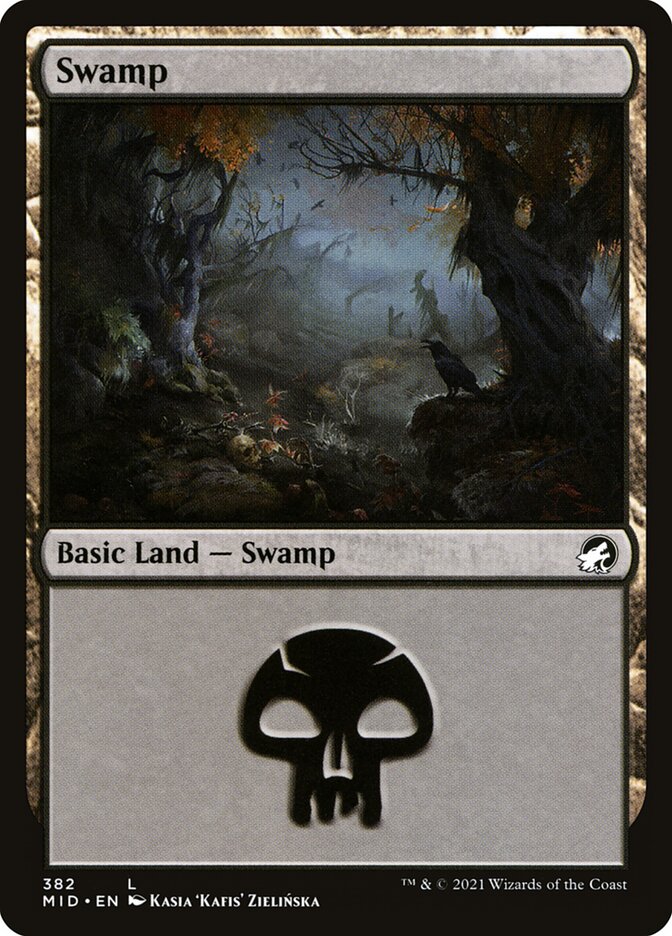 Swamp – Common Magic: The Gathering card from Innistrad: Midnight Hunt (#382)