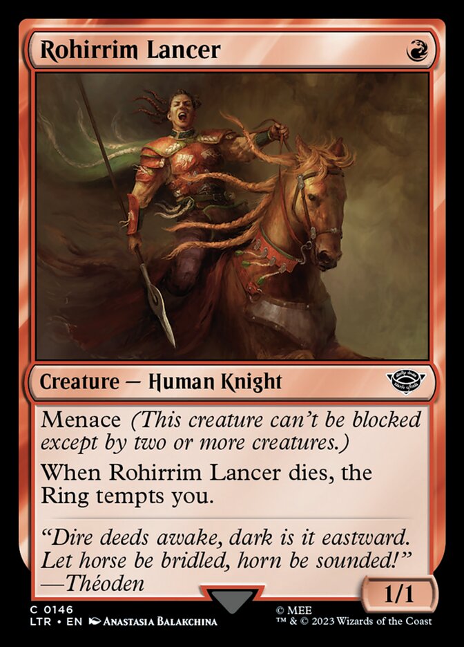 Rohirrim Lancer – Common Magic: The Gathering card from The Lord of the Rings: Tales of Middle-earth (#146)