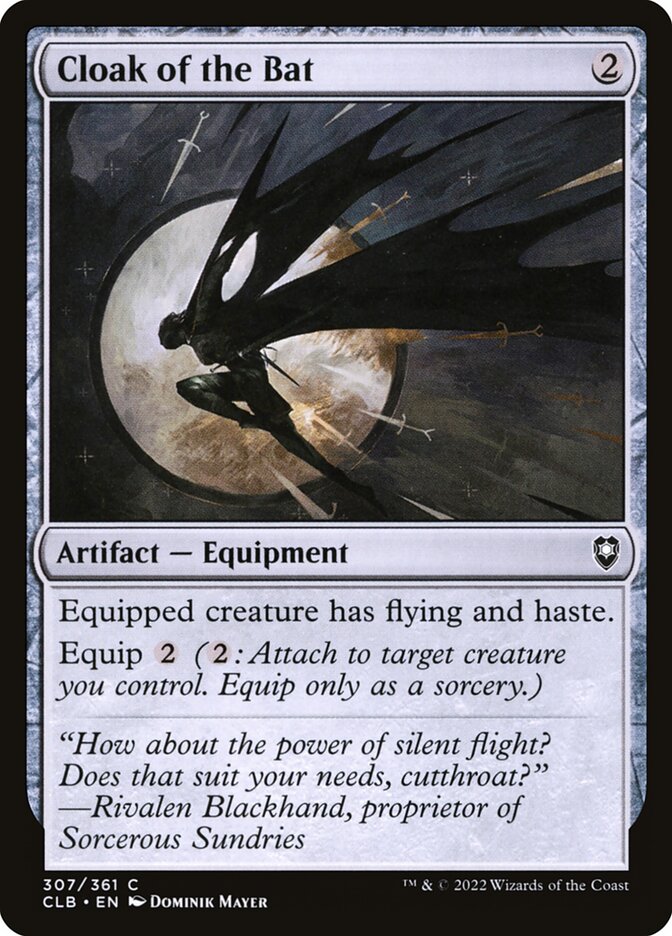 Cloak of the Bat – Common Magic: The Gathering card from Commander Legends: Battle for Baldur's Gate (#307)