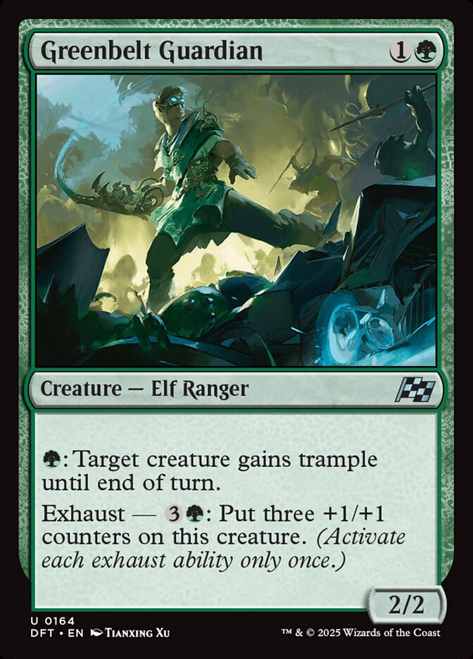 Greenbelt Guardian – Uncommon Magic: The Gathering card from Aetherdrift (#164)