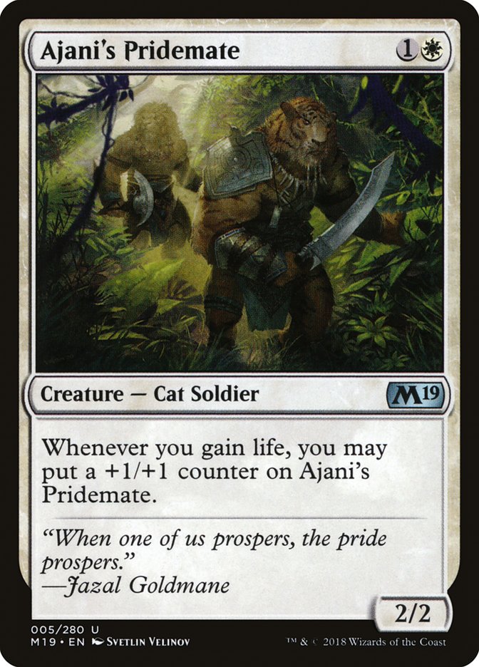 Ajani's Pridemate – Uncommon Magic: The Gathering card from Core Set 2019 (#5)