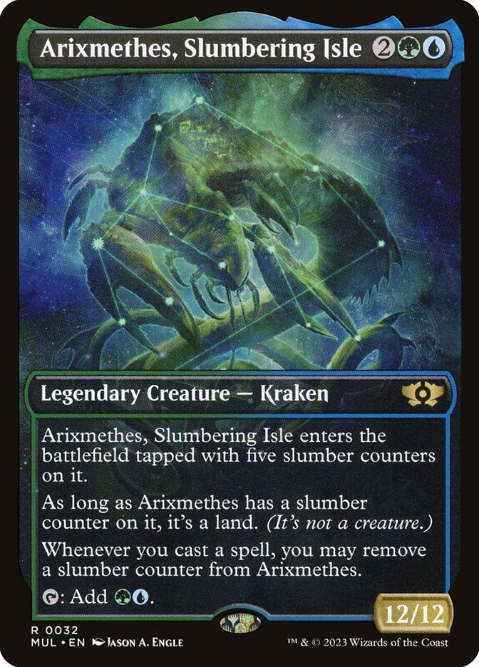 Arixmethes, Slumbering Isle – Rare Magic: The Gathering card from Multiverse Legends (#32)
