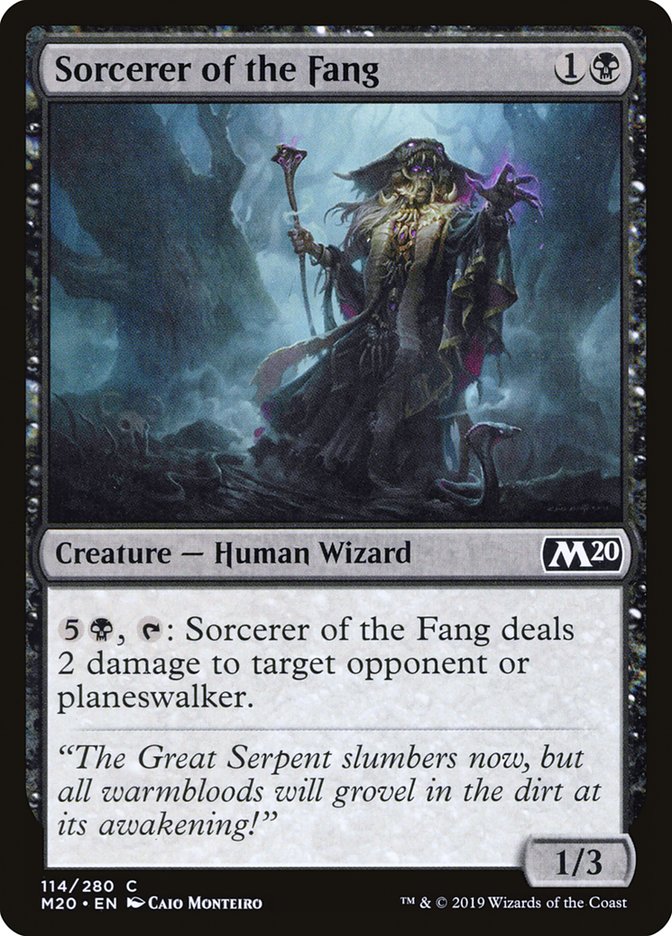 Sorcerer of the Fang – Common Magic: The Gathering card from Core Set 2020 (#114)