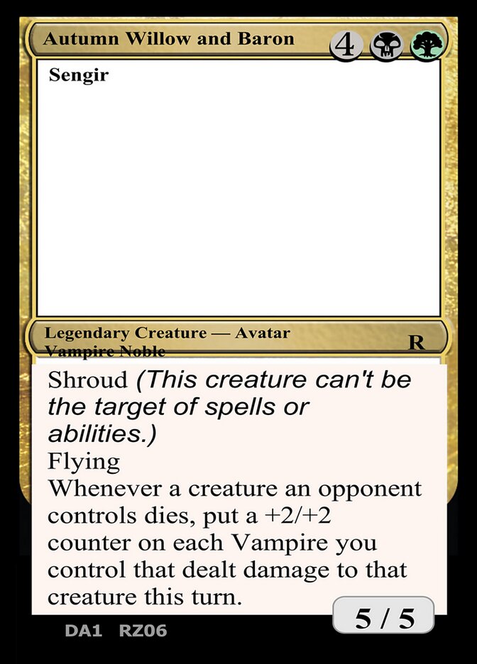 Autumn Willow and Baron Sengir – Rare Magic: The Gathering card from Unknown Event (#RZ06b)