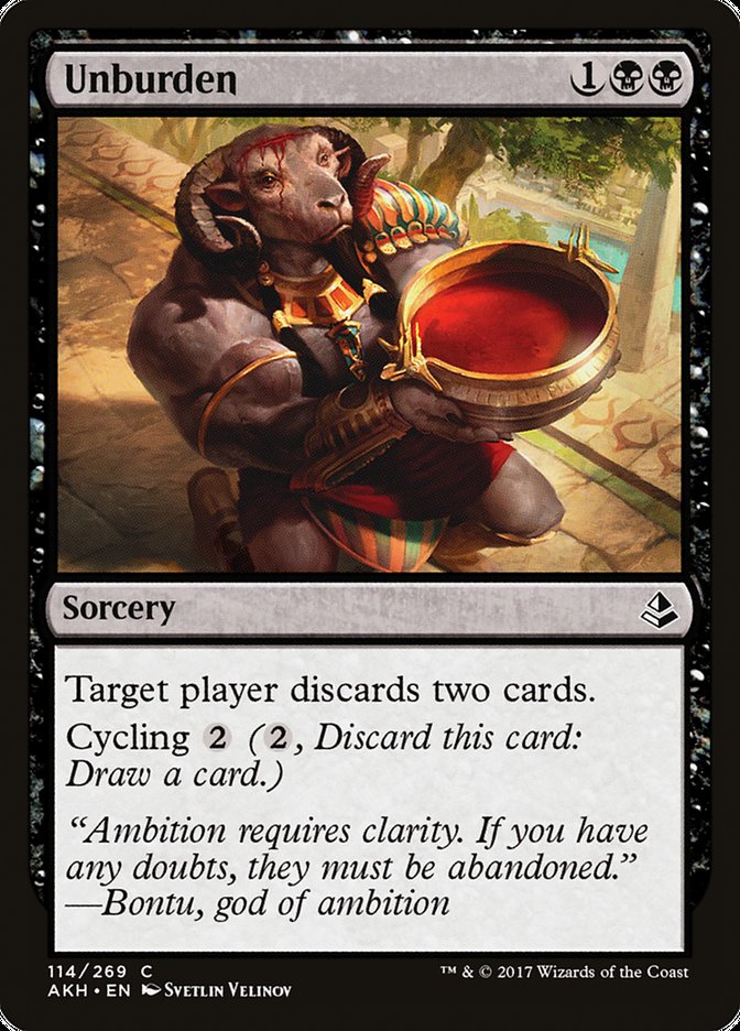 Unburden – Common Magic: The Gathering card from Amonkhet (#114)