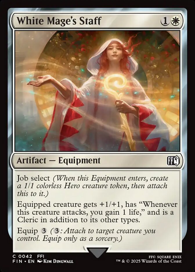 White Mage's Staff – Common Magic: The Gathering card from Final Fantasy (#42)