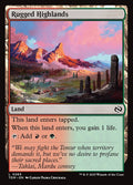 Rugged Highlands – Common Magic: The Gathering card from Tarkir: Dragonstorm (#265)