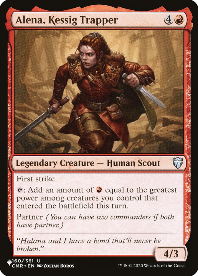 Alena, Kessig Trapper – Uncommon Magic: The Gathering card from The List (#CMR-160)
