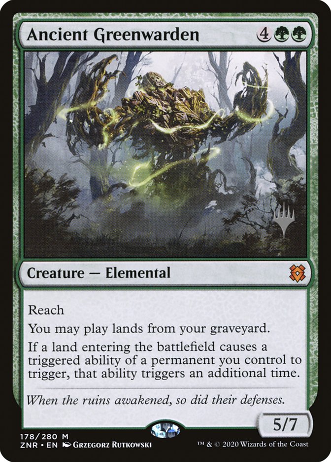 Ancient Greenwarden – Mythic Magic: The Gathering card from Zendikar Rising Promos (#178p)
