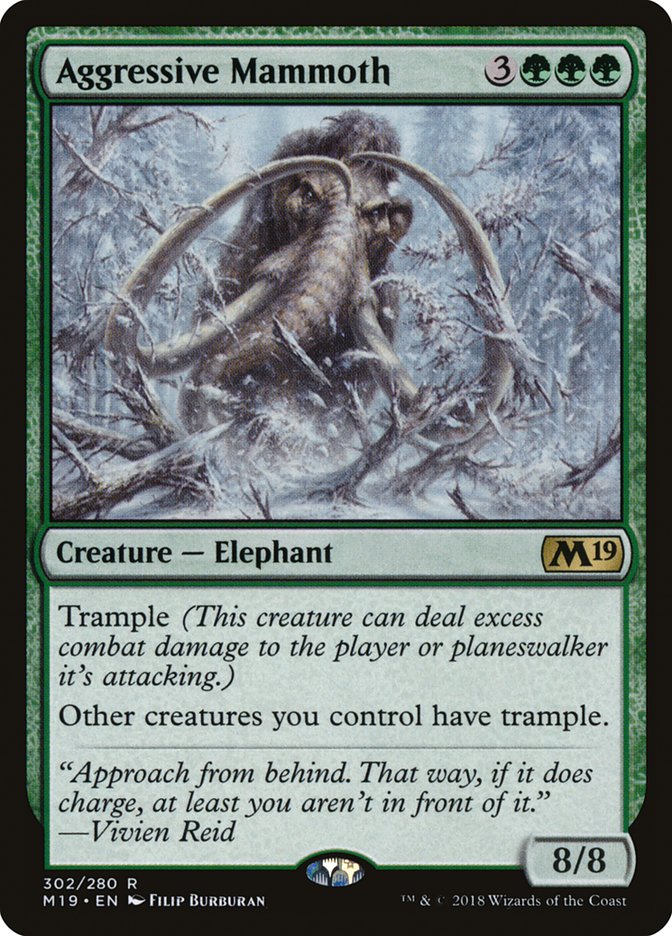 Aggressive Mammoth – Rare Magic: The Gathering card from Core Set 2019 (#302)