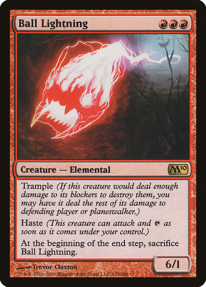 Ball Lightning – Rare Magic: The Gathering card from Magic 2010 (#125)