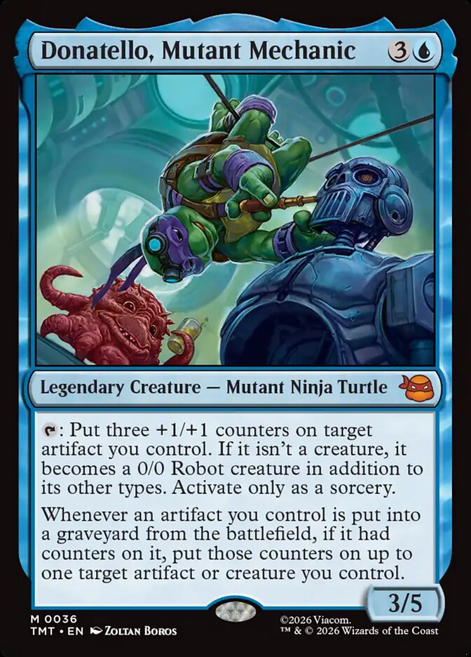 Donatello, Mutant Mechanic – Mythic Magic: The Gathering card from Teenage Mutant Ninja Turtles (#36)