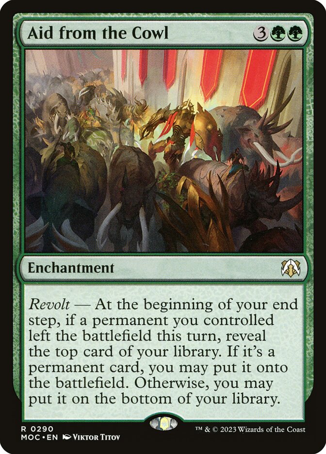 Aid from the Cowl – Rare Magic: The Gathering card from March of the Machine Commander (#290)