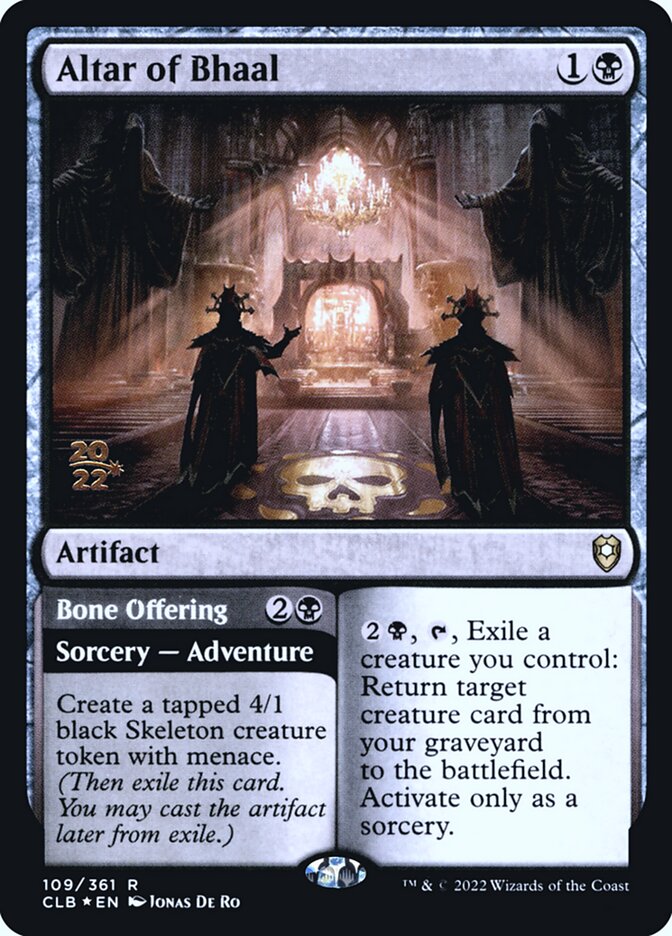 Altar of Bhaal // Bone Offering – Rare Magic: The Gathering card from Battle for Baldur's Gate Promos (#109s)