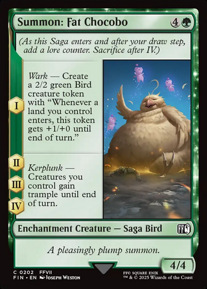 Summon: Fat Chocobo – Common Magic: The Gathering card from Final Fantasy (#202)