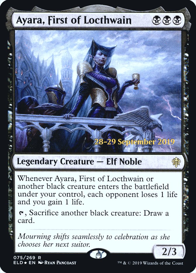 Ayara, First of Locthwain – Rare Magic: The Gathering card from Throne of Eldraine Promos (#75s)