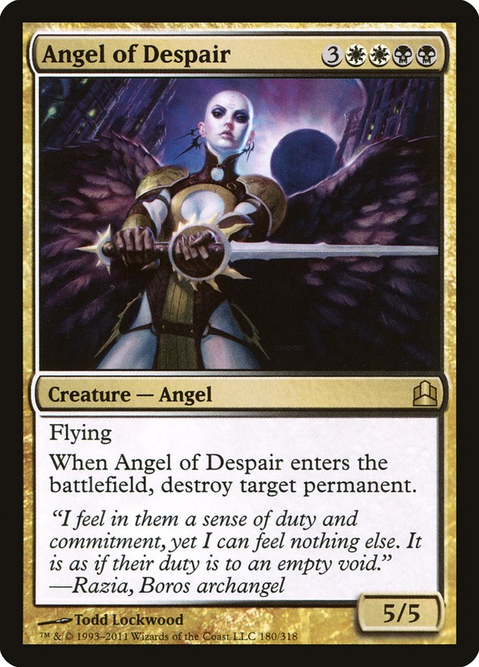 Angel of Despair – Rare Magic: The Gathering card from Commander 2011 (#180)