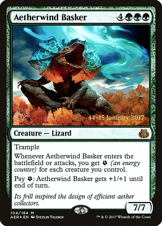Aetherwind Basker – Mythic Magic: The Gathering card from Aether Revolt Promos (#104s)