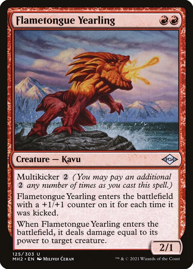 Flametongue Yearling – Uncommon Magic: The Gathering card from Modern Horizons 2 (#125)