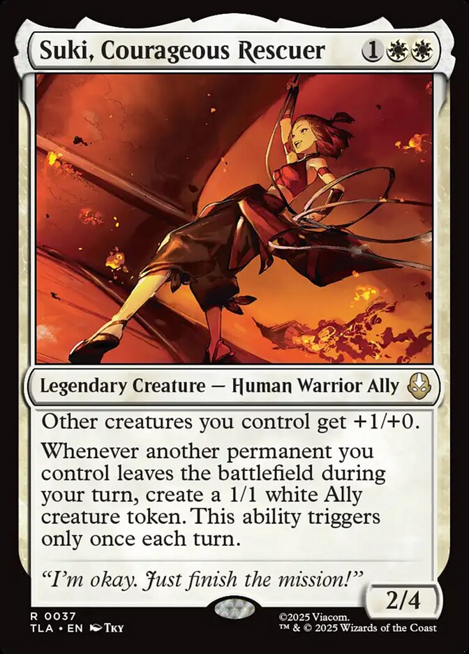 Suki, Courageous Rescuer – Rare Magic: The Gathering card from Avatar: The Last Airbender (#37)
