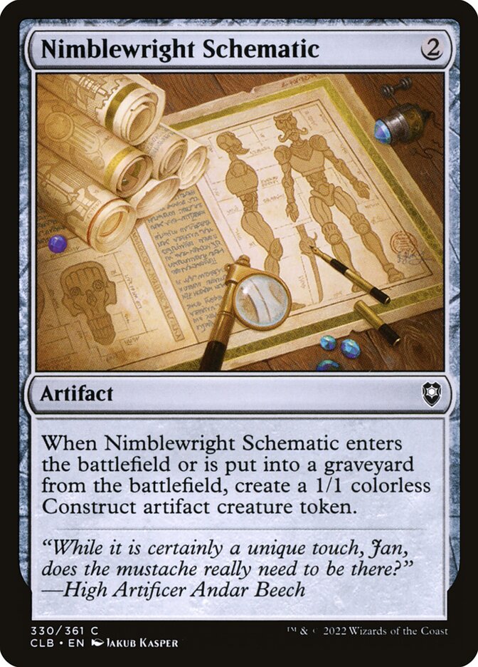 Nimblewright Schematic – Common Magic: The Gathering card from Commander Legends: Battle for Baldur's Gate (#330)