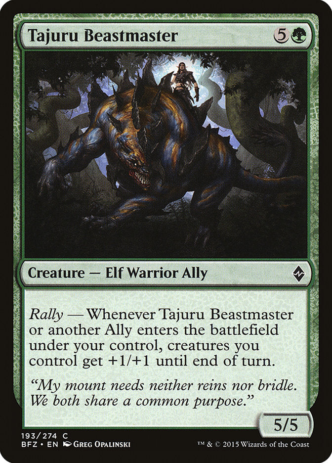 Tajuru Beastmaster – Common Magic: The Gathering card from Battle for Zendikar (#193)