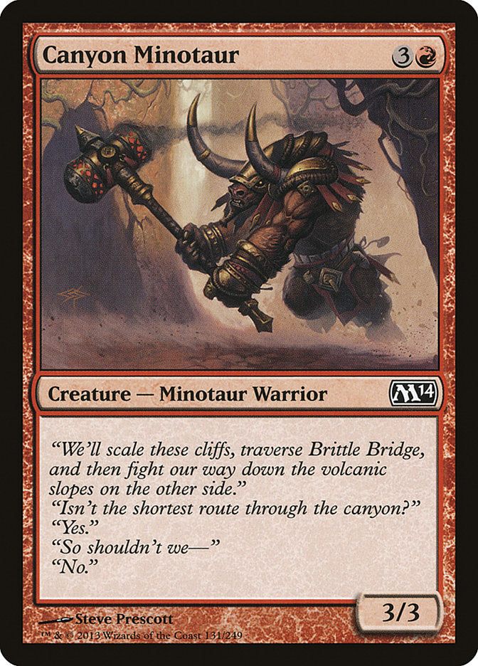 Canyon Minotaur – Common Magic: The Gathering card from Magic 2014 (#131)