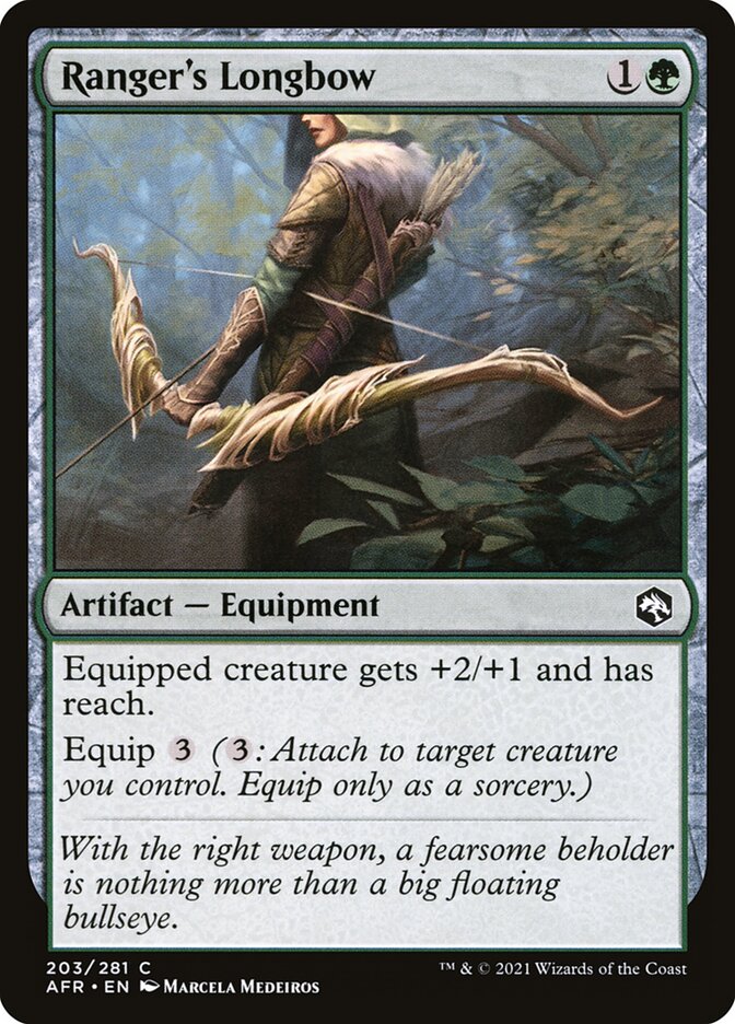 Ranger's Longbow – Common Magic: The Gathering card from Adventures in the Forgotten Realms (#203)