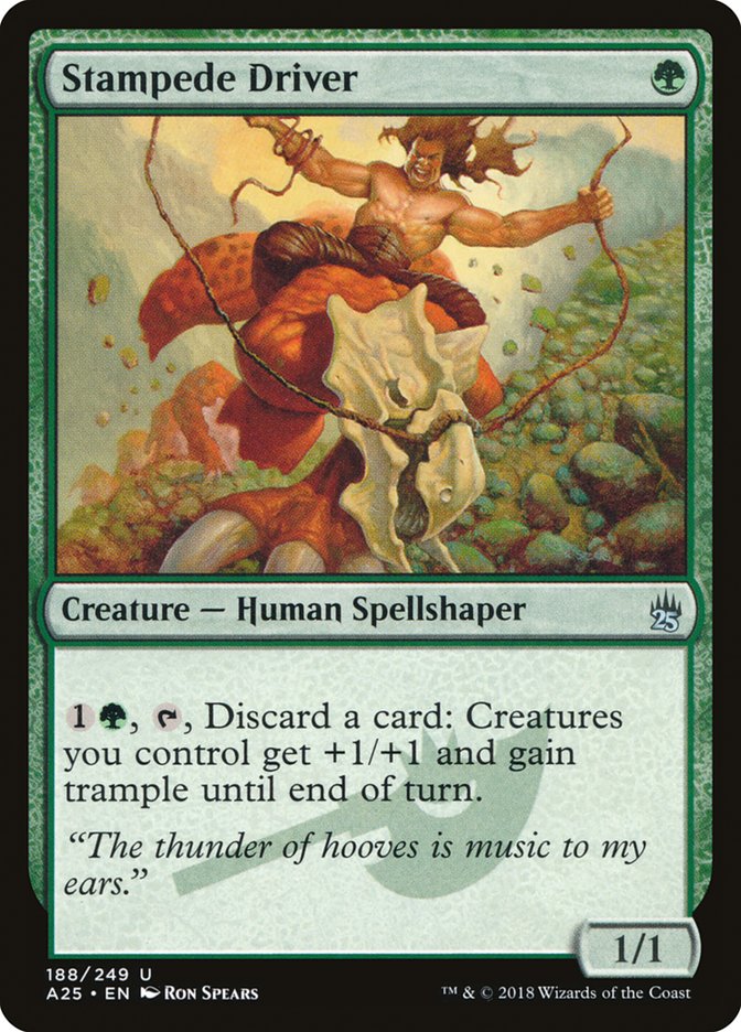 Stampede Driver – Uncommon Magic: The Gathering card from Masters 25 (#188)