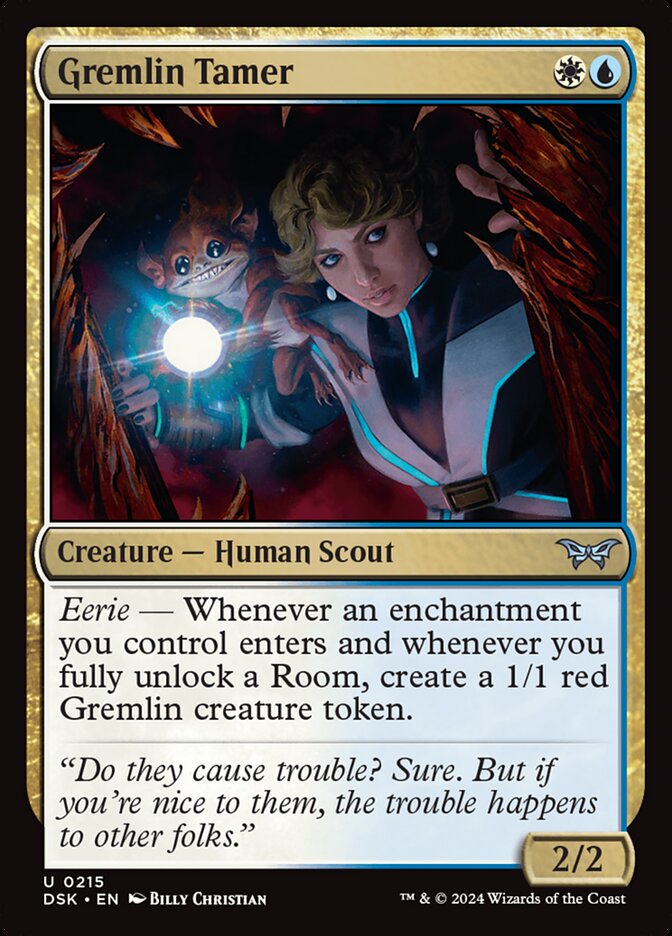 Gremlin Tamer – Uncommon Magic: The Gathering card from Duskmourn: House of Horror (#215)