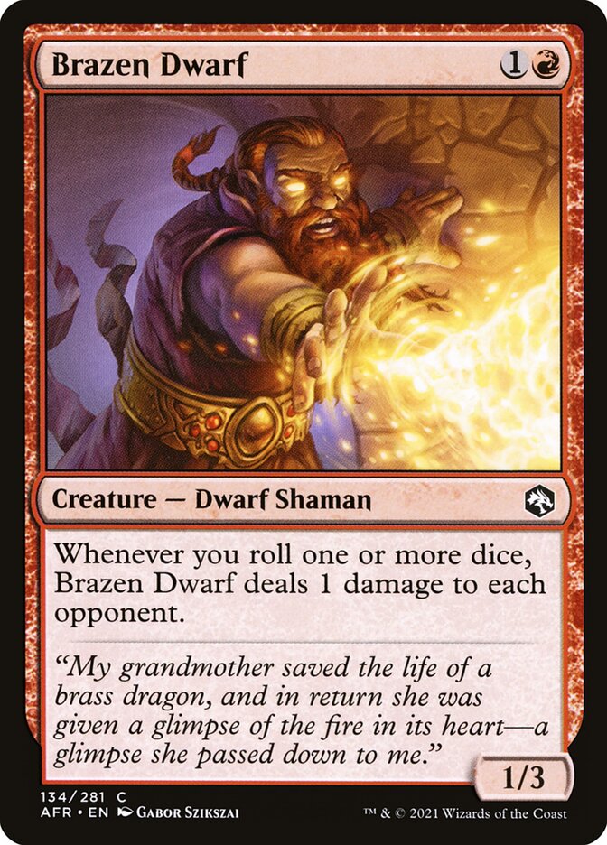 Brazen Dwarf – Common Magic: The Gathering card from Adventures in the Forgotten Realms (#134)